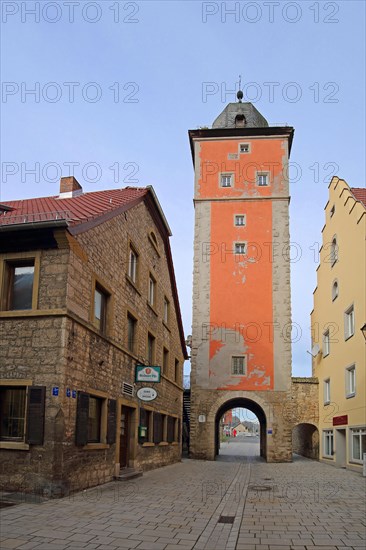 Klingentorturm built in 1525, gate tower, town gate, gate, Ochsenfurt, Lower Franconia, Franconia, Bavaria, Germany, Europe