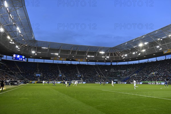 Overview, Indoor, Bundesliga match TSG 1899 Hoffenheim vs Werder Bremen SVW, blue hour, PreZero Arena, Sinsheim, Baden-Wuerttemberg, Germany, Europe