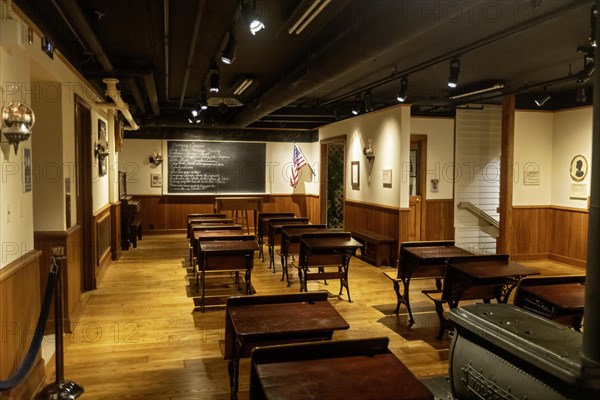 Lansing, Michigan, The Michigan History Museum. A one-room schoolhouse is displayed