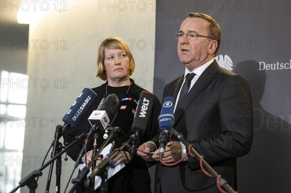 Wiebke Esdar, Member of the German Bundestag (SPD) and Chair of the 'Sondervermoegen Bundeswehr' committee, recorded during a press statement in the German Bundestag in Berlin, 20 March 2024