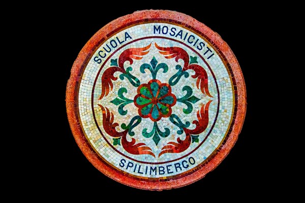 Mosaic school that produces mosaic masters, Spilimbergo, city of mosaic art, Friuli, Italy, Spilimbergo, Friuli, Italy, Europe