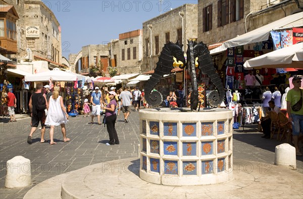 Square of Jewish martyrs, old town, Rhodes, Greece, Europe