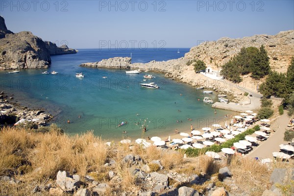 St Paul's Bay, Agios Pavlos, Lindos, Rhodes island, Greece, Europe