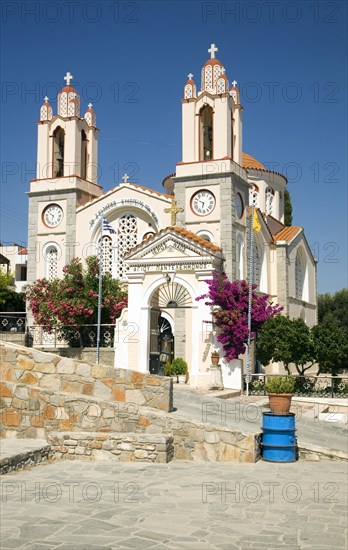 Greek orthodox church of Agios Pandeliemon, Siana, Rhodes, Greece, Europe