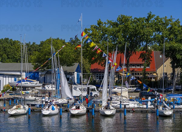 Ships and boats on the Spree and Muegelsee, Berlin, Germany, Europe