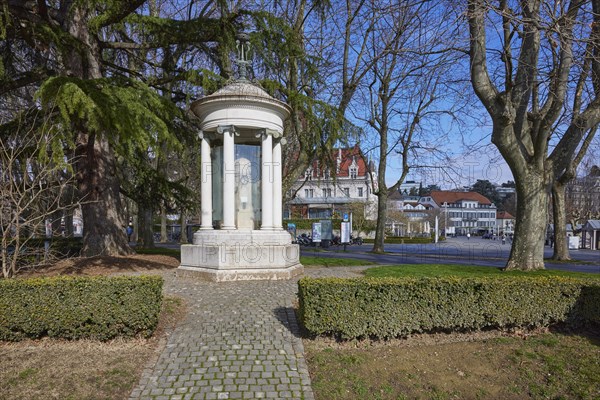 Historic weather pillar in the Ouchy district, Lausanne, district of Lausanne, Vaud, Switzerland, Europe