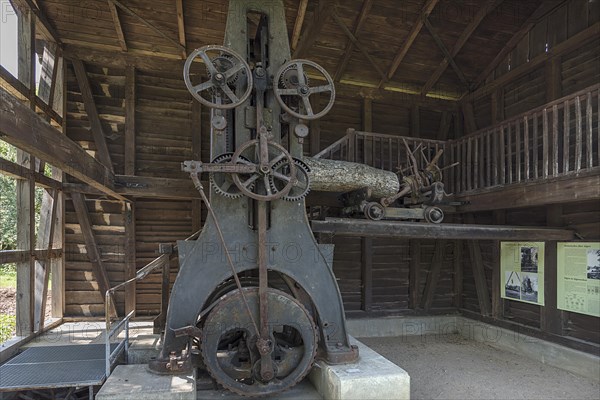 Old sawmill from 1910, open-air museum for folklore Schwerin-Muess, Mecklenburg-Vorpommerm, Germany, Europe