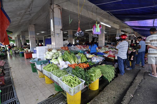 Market, vegetables, sarawak, malaysia
