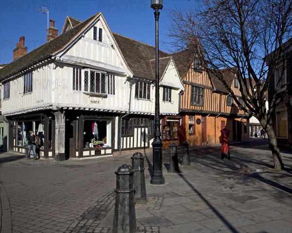 Curson Lodge, medieval inn, Tudor buildings, Silent Street, Ipswich, Suffolk, England, United Kingdom, Europe