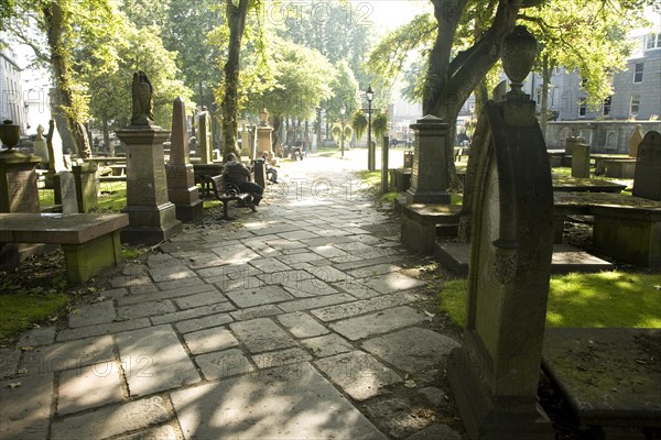 Graves in churchyard, Saint Nicholas Kirk, Aberdeen, Scotland, United Kingdom, Europe