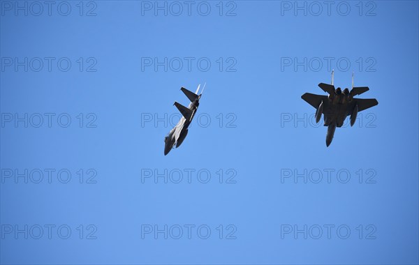 Mc Donnell Douglas F, 15 fighter aircraft during an Air Defender 2023 exercise, Schleswig-Holstein, Germany, Europe