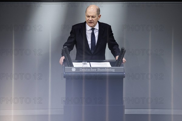 Olaf Scholz, Federal Chancellor, recorded as part of the government statement on the European Council. Berlin, 20 March 2024