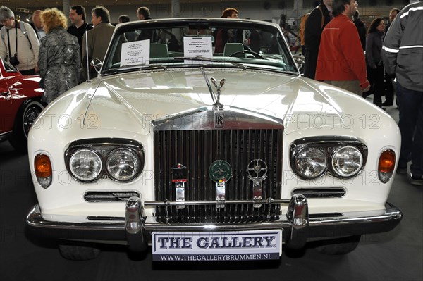 RETRO CLASSICS 2010, Stuttgart Messe, White classic Rolls-Royce presented at a car show, Stuttgart Messe, Stuttgart, Baden-Wuerttemberg, Germany, Europe