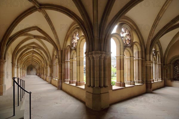 Cloister with ribbed vault at UNESCO St Peter's Cathedral, interior view, Trier, Rhineland-Palatinate, Germany, Europe