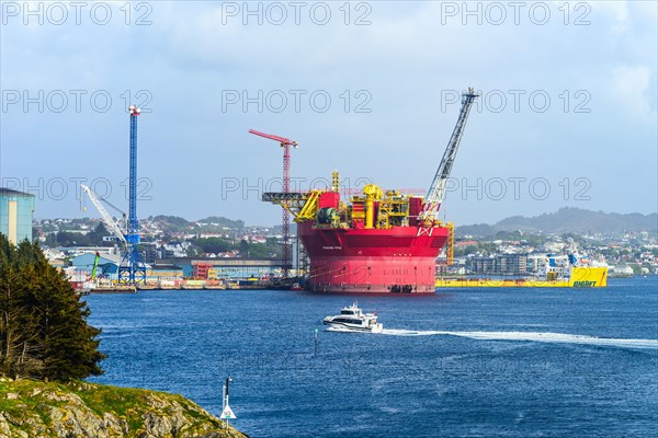 Penguins FPSO Oil Platform in Dock, Port in HAUGESUND, NORWAY