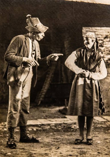 Traditional costumes in Friuli, photo by Attilio Brisighelli, Museum of Photography, Castello di Udine, seat of the State Museums, Udine, most important historical city of Friuli, Italy, Udine, Friuli, Italy, Europe