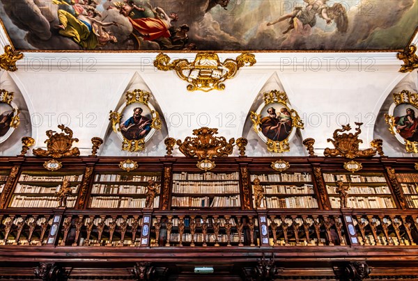 Library, Palazzo Patriarcale, Dioezesan Museum with the Tiepolo Galleries, 16th century, Udine, most important historical city of Friuli, Italy, Udine, Friuli, Italy, Europe