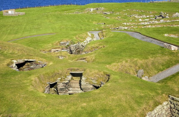 Jarslhof Iron Age houses, Shetland Islands, Scotland, United Kingdom, Europe