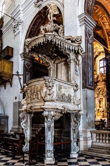 Pulpit, Cathedral of Santa Maria Annunziata, 13th century, Udine, most important historical city of Friuli, Italy, Udine, Friuli, Italy, Europe