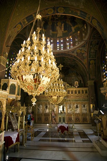 Greek orthodox church of Agios Pandeliemon, Siana, Rhodes, Greece, Europe