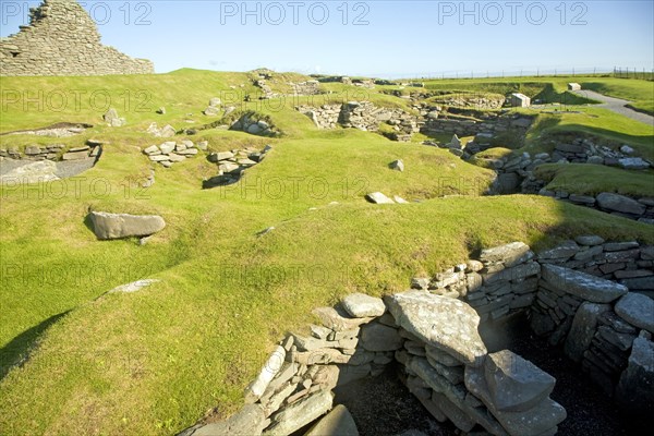 Jarslhof Iron Age houses, Shetland Islands, Scotland, United Kingdom, Europe