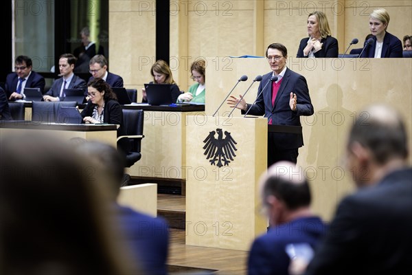 Karl Lauterbach, Federal Minister of Health, recorded during his speech at the 1042nd session of the Bundesrat. Berlin, 22/03/2024