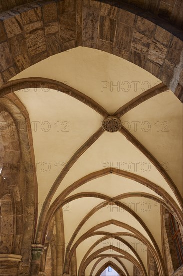 Round arches in the arcades of the Old Town Hall in Minden, Muehlenkreis Minden-Luebbecke, North Rhine-Westphalia, Germany, Europe