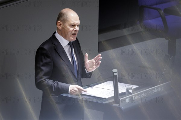 Olaf Scholz, Federal Chancellor, recorded as part of the government statement on the European Council. Berlin, 20 March 2024