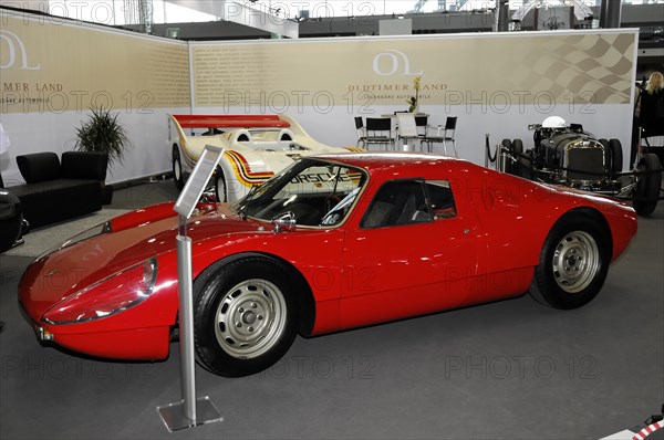 RETRO CLASSICS 2010, Stuttgart Messe, Red sports car with retro design and aerodynamic shape at a classic car show, Stuttgart Messe, Stuttgart, Baden-Wuerttemberg, Germany, Europe