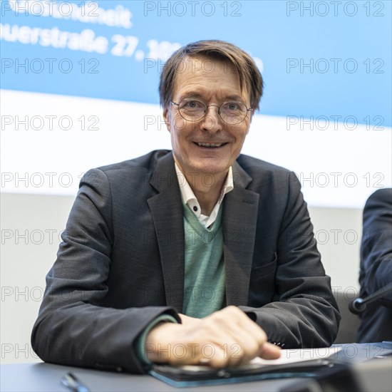 Karl Lauterbach (SPD), Federal Minister of Health, recorded during talks on the key points of the Nursing Competence Act, with nursing care associations, at the Federal Ministry of Health in Berlin, 20 March 2024