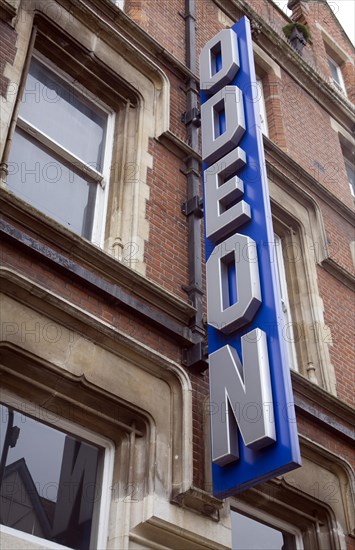 Odeon cinema sign, Colchester, Essex, England, UK