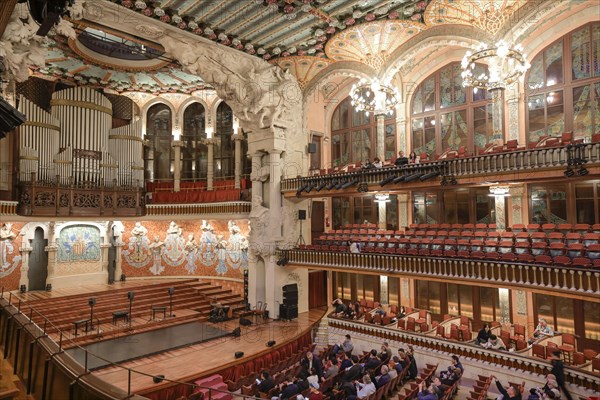 Concert Hall, Palau de la Musica Catalana, Barcelona, Catalonia, Spain, Europe