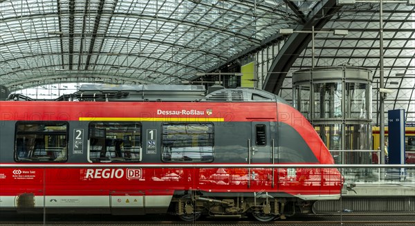 Passengers and staff at Berlin Central Station, Berlin, Germany, Europe