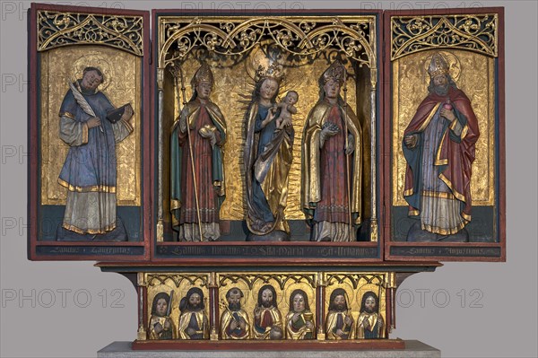 Marian altar around 1500, unknown artist, St Clare's Church, Koenigstrasse 66, Nuremberg, Middle Franconia, Bavaria, Germany, Europe
