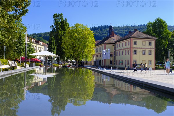 Water features at the spa hotel, spa garden, Bad Orb, Hesse, Germany, Europe