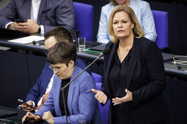 Nancy Faeser, Federal Minister of the Interior and Home Affairs, photographed during the government questioning. photographed during the government questioning in the German Bundestag. Berlin, 20.03.2024
