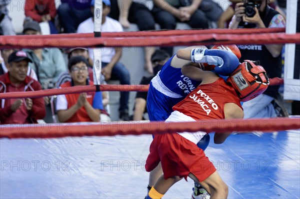 Oaxaca, Mexico, Youth boxing match in the zocalo, Central America