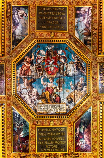 Parliament Hall, decorations by Giovanni da UdineGaleria d'Arte Antica, Castello di Udine, seat of the State Museums, Udine, most important historical city of Friuli, Italy, Udine, Friuli, Italy, Europe
