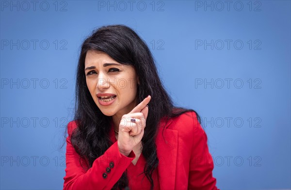 Eter Hachmann, Chairwoman, umbrella organisation of migrant organisations in Eastern Germany (DaMOst), at a federal press conference of the Alliance Together for Democracy. At the federal level. On the ground. For all. in Berlin, 21.03.2024