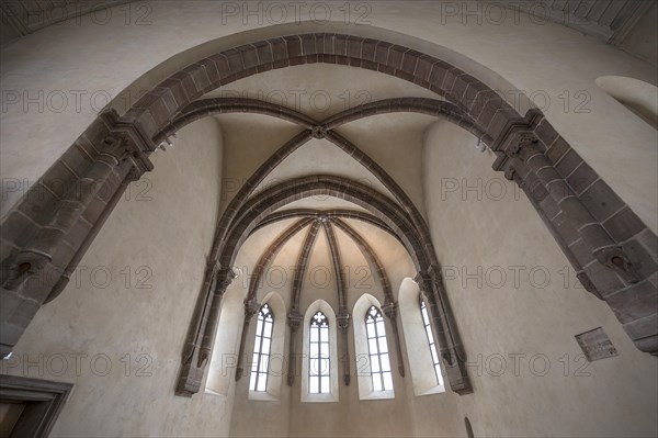 Early Gothic ribbed vault in St Clare's Church, Koenigstrasse 66, Nuremberg, Middle Franconia, Bavaria, Germany, Europe