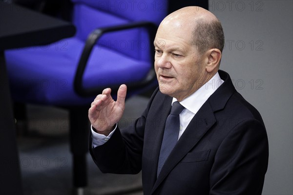 Olaf Scholz, Federal Chancellor, recorded as part of the government statement on the European Council. Berlin, 20 March 2024