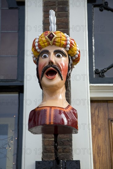 A gaper head identifying pharmacist shop, Delft, Netherlands