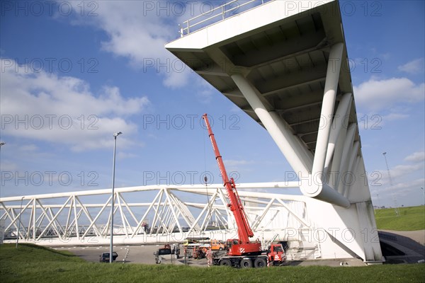 Maeslant Barrier storm surge flood defence, New Waterway, Hook of Holland, Rotterdam, Netherlands