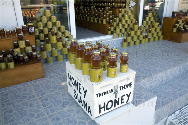 Local products display on sale Siana, Rhodes, Greece, Europe