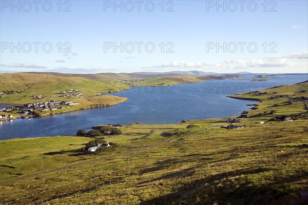 Weisdale Voe from Sound, Shetland Islands, Scotland, United Kingdom, Europe