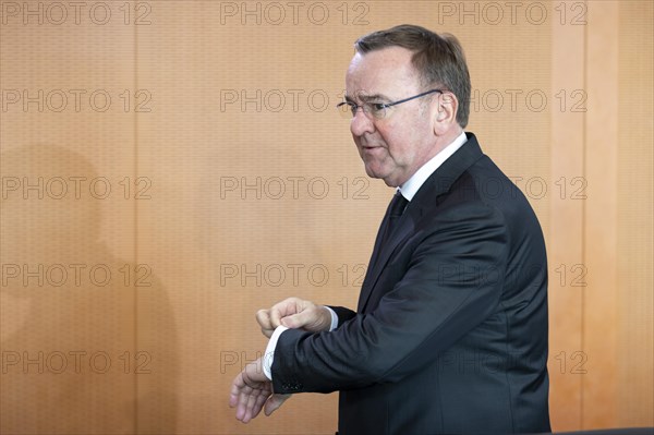 Federal Minister of Defence Boris Pistorius, SPD, on the sidelines of a cabinet meeting. Berlin, 20.03.2024