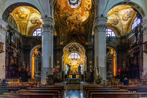 Interior view, Cathedral of Santa Maria Annunziata, 13th century, Udine, most important historical city of Friuli, Italy, Udine, Friuli, Italy, Europe