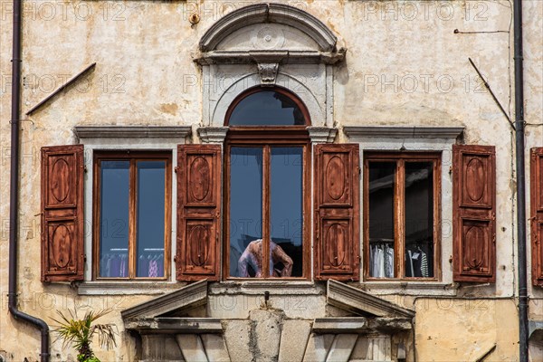 Old town streets with fashion atelier, Udine, most important historical city of Friuli, Italy, Udine, Friuli, Italy, Europe