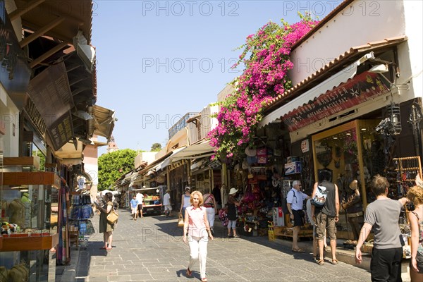 Soktratous street shops, Rhodes town, Greece, Europe