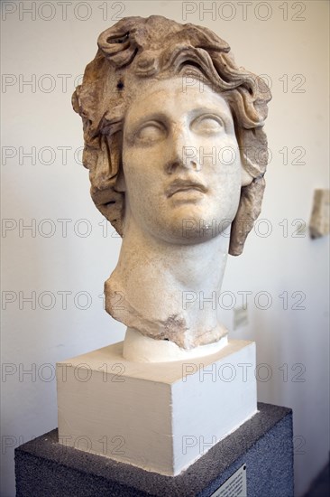 Head of God Helios, middle Hellenistic period, Archaeological museum, Rhodes, Greece, Europe